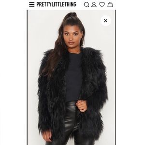Amaria Black Shaggy Faux Fur Jacket- perfect condition